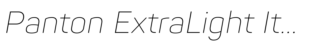 Panton ExtraLight Italic